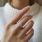 Oval Three Stone Lab Grown Diamond Engagement Ring