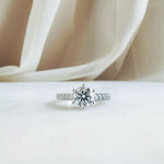 Round Pave Lab Grown Diamond Engagement Ring