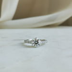 Round Pave Lab Grown Diamond Engagement Ring