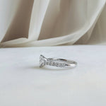 Round Pave Lab Grown Diamond Engagement Ring