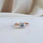 Round Pave Lab Grown Diamond Engagement Ring