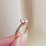 Round Pave Lab Grown Diamond Engagement Ring