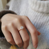 Round Cluster Lab Grown Diamond Engagement Ring