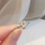 Oval Cluster Lab Grown Diamond Engagement Ring