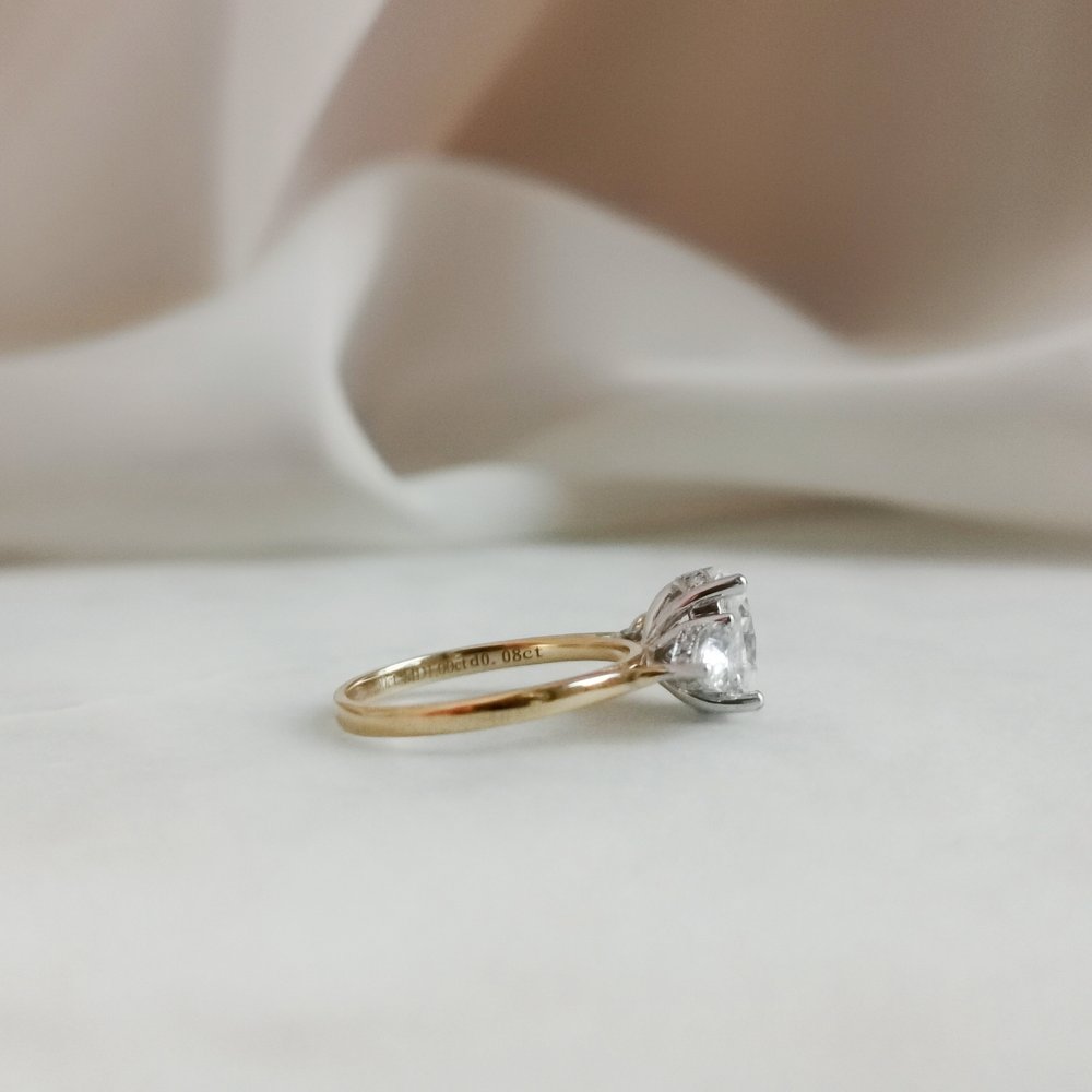 Oval Three Stone Lab Grown Diamond Engagement Ring
