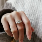 Oval Three Stone Lab Grown Diamond Engagement Ring