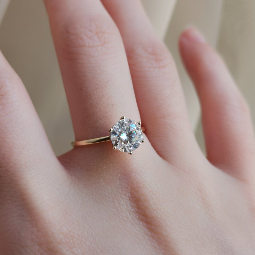 Round Solitaire Lab Grown Diamond Engagement Ring