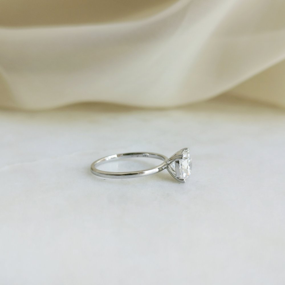 Cushion Solitaire Lab Grown Diamond Engagement Ring
