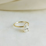 Pear Solitaire Lab Grown Diamond Engagement Ring
