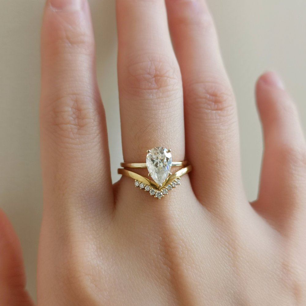 Pear Solitaire Lab Grown Diamond Engagement Ring