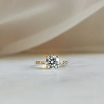 Round Pave Lab Grown Diamond Engagement Ring