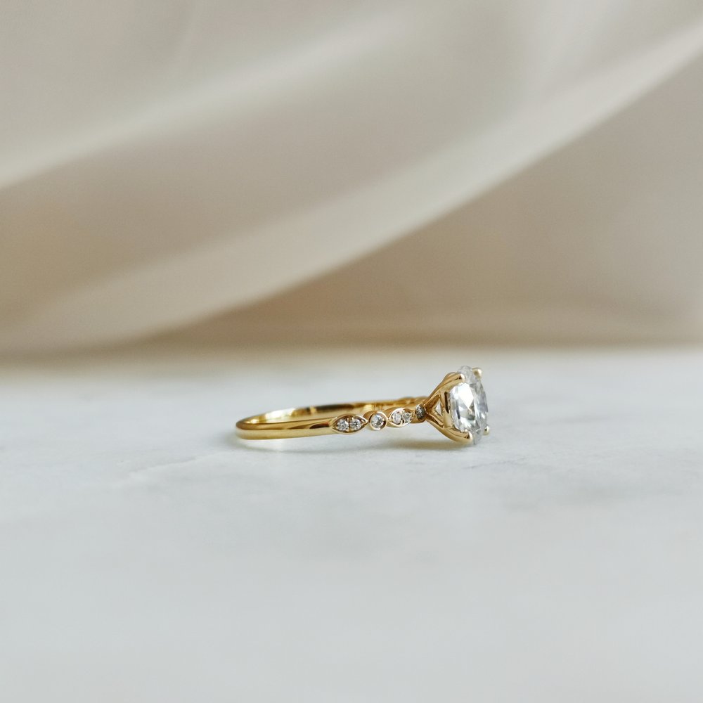 Round Pave Lab Grown Diamond Engagement Ring