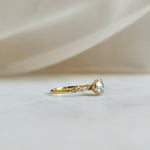 Round Pave Lab Grown Diamond Engagement Ring