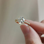 Round Pave Lab Grown Diamond Engagement Ring