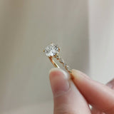 Round Pave Lab Grown Diamond Engagement Ring