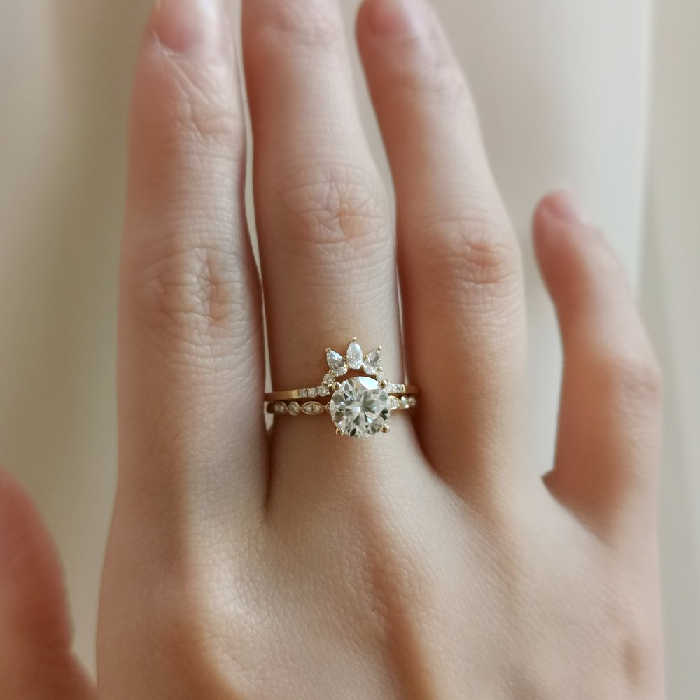 Round Pave Lab Grown Diamond Engagement Ring