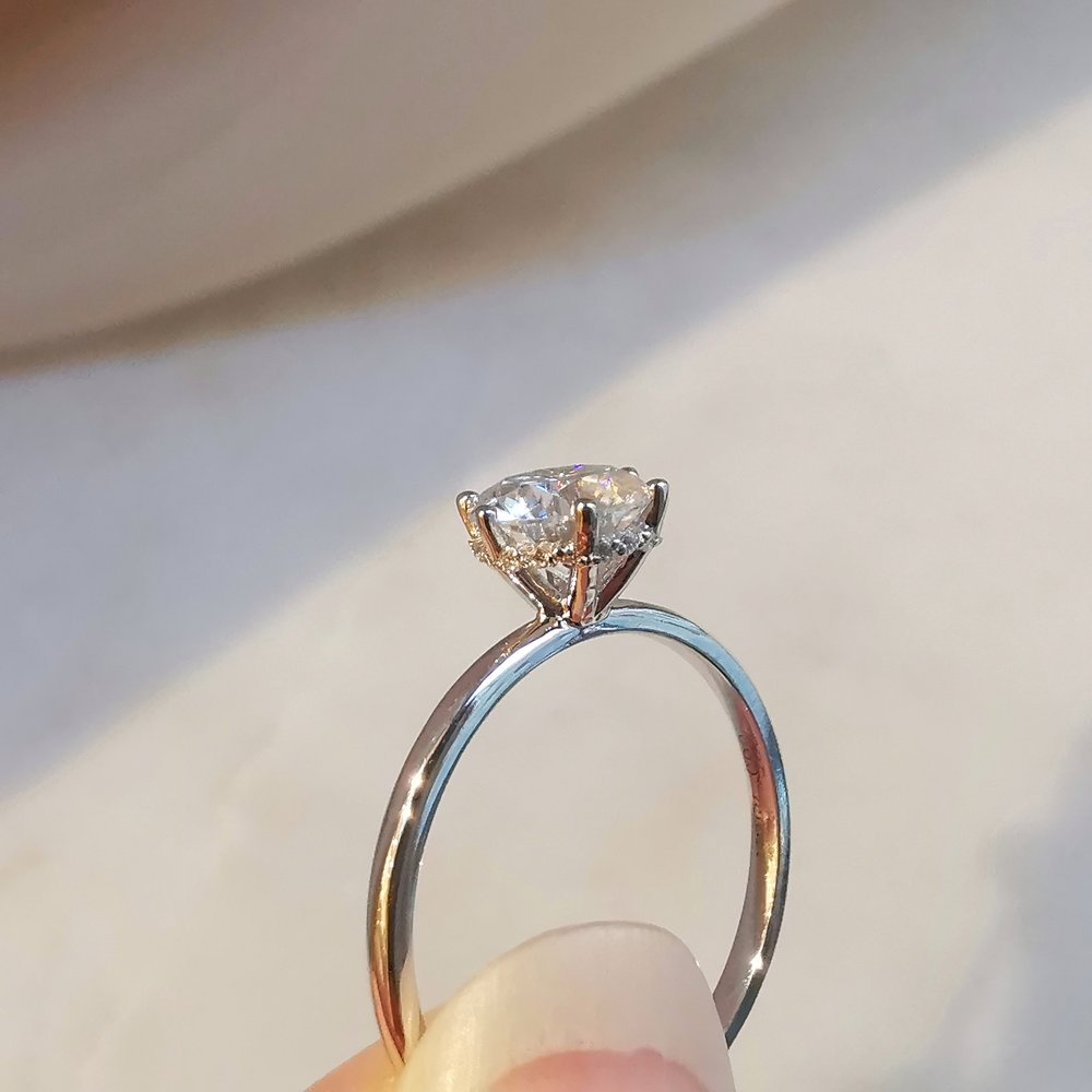 Round Hidden Halo Lab Grown Diamond Engagement Ring