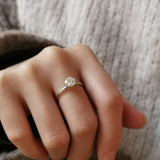 Round Hidden Halo Lab Grown Diamond Engagement Ring