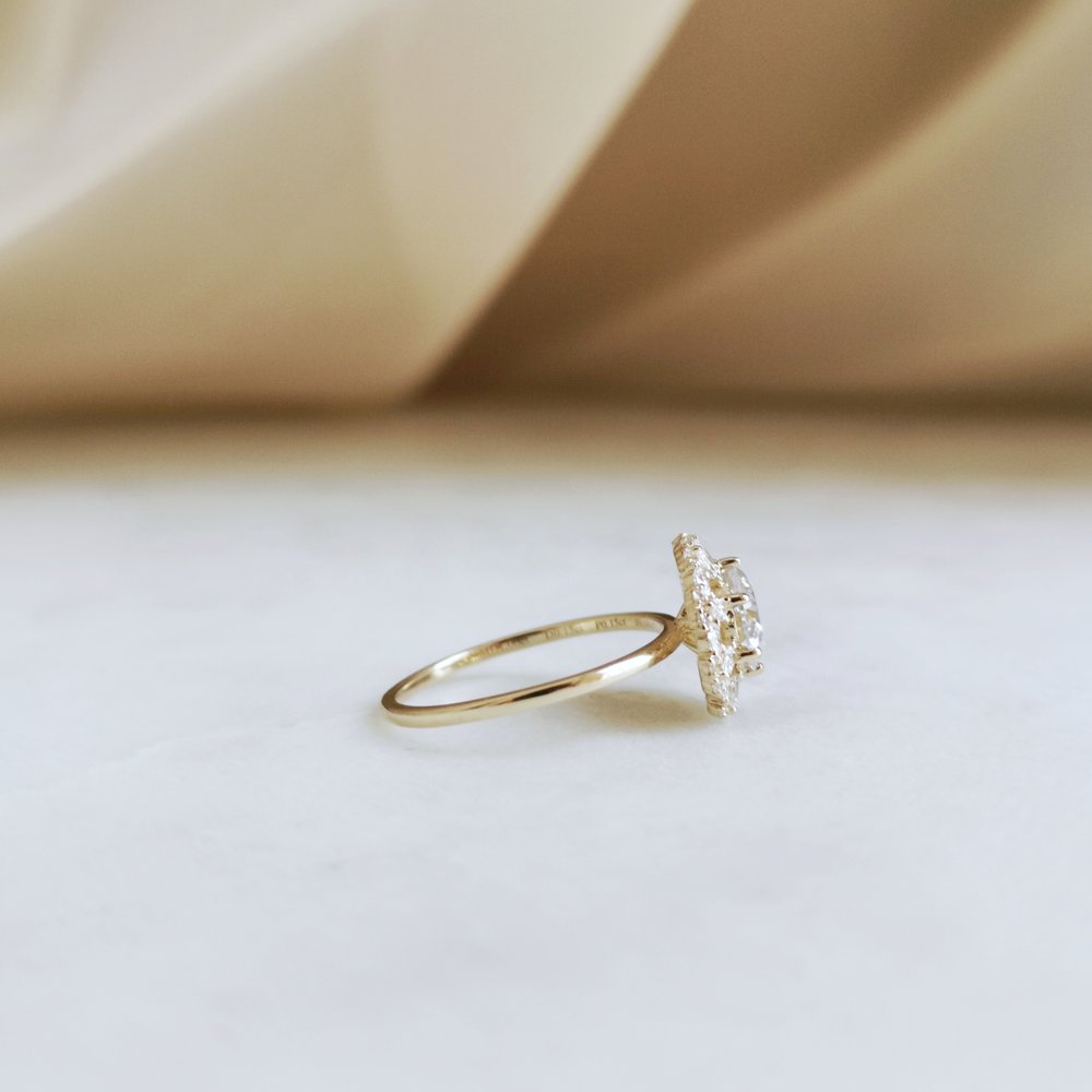 Round Halo Lab Grown Diamond Engagement Ring