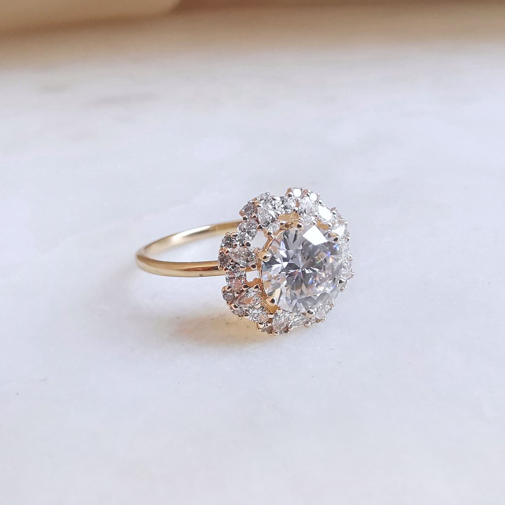 Round Halo Lab Grown Diamond Engagement Ring