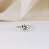 Round Three Stone Lab Grown Diamond Engagement Ring