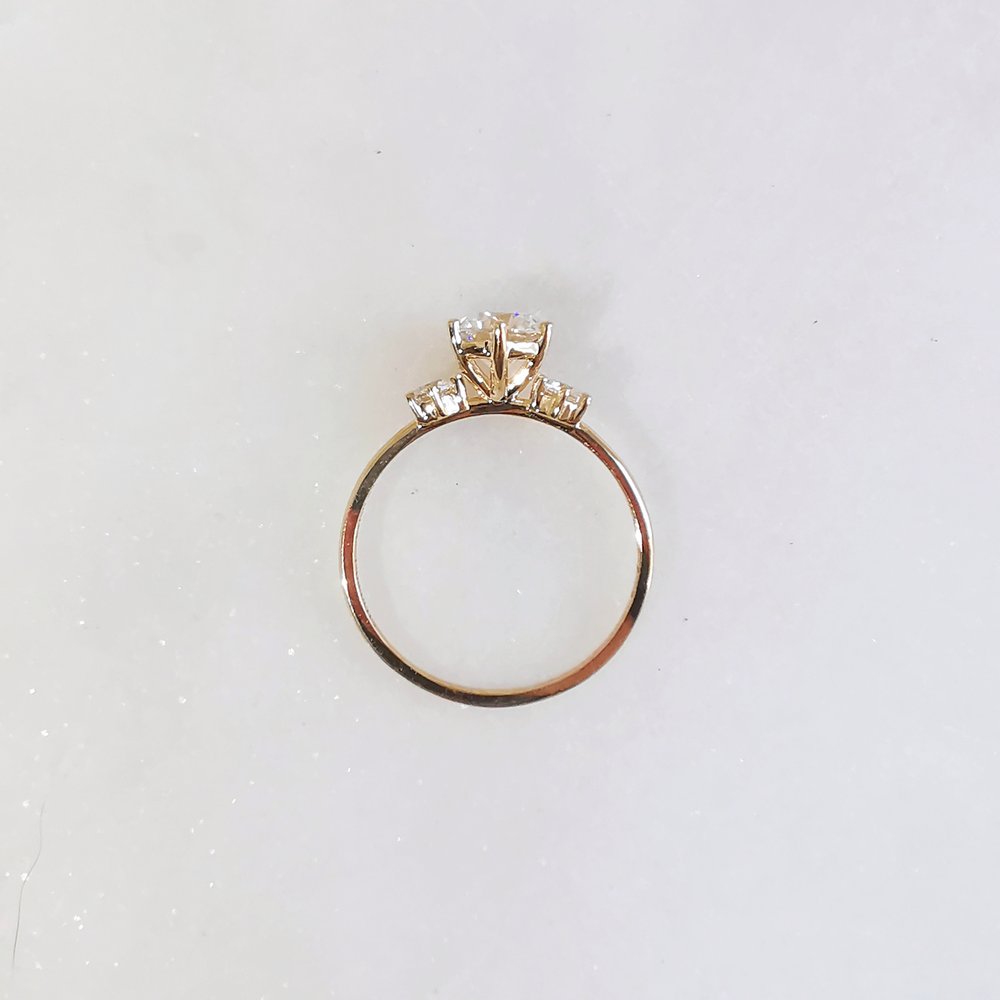 Round Three Stone Lab Grown Diamond Engagement Ring