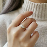 Round Three Stone Lab Grown Diamond Engagement Ring
