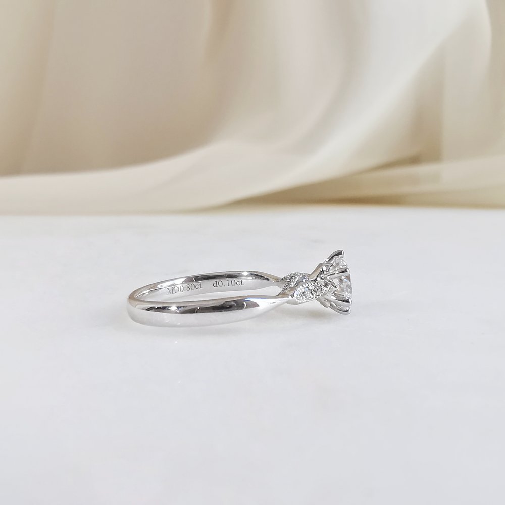 Round Pave Lab Grown Diamond Engagement Ring