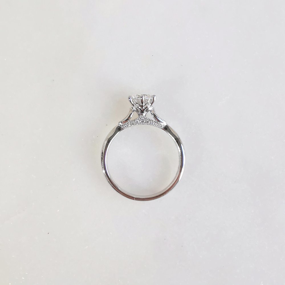 Round Pave Lab Grown Diamond Engagement Ring