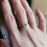 Round Pave Lab Grown Diamond Engagement Ring