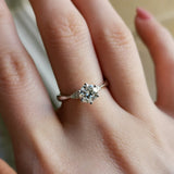 Round Pave Lab Grown Diamond Engagement Ring