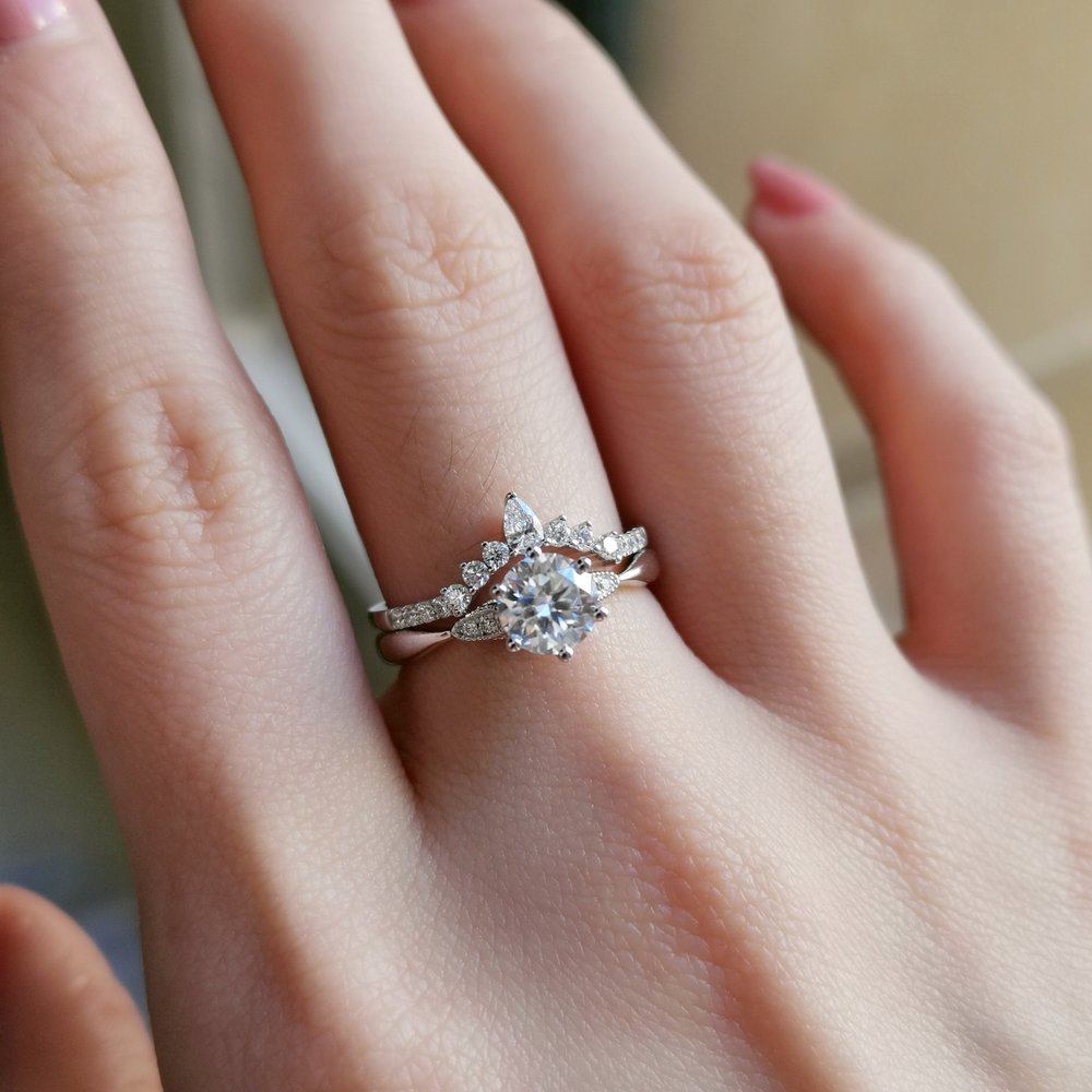 Round Pave Lab Grown Diamond Engagement Ring