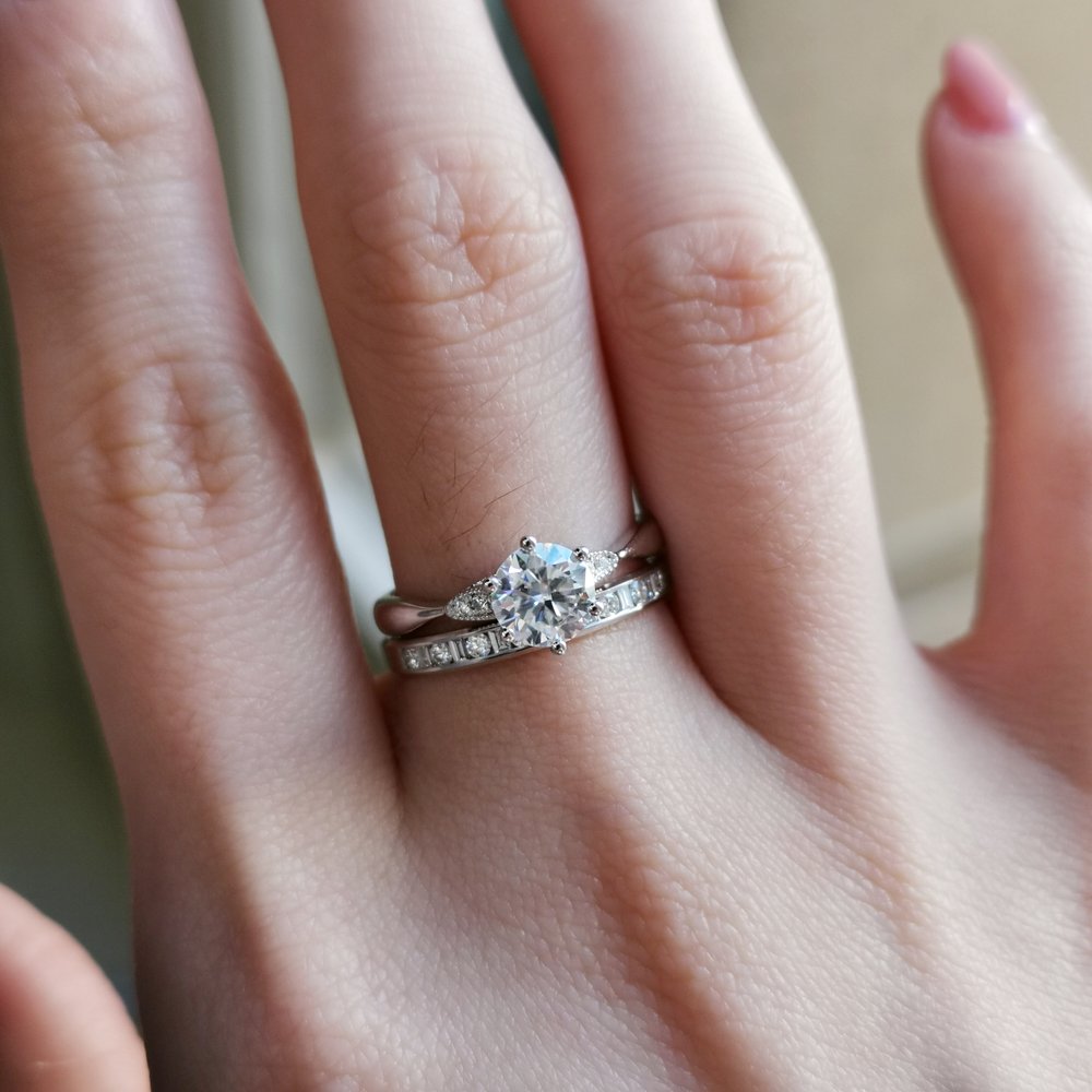 Round Pave Lab Grown Diamond Engagement Ring