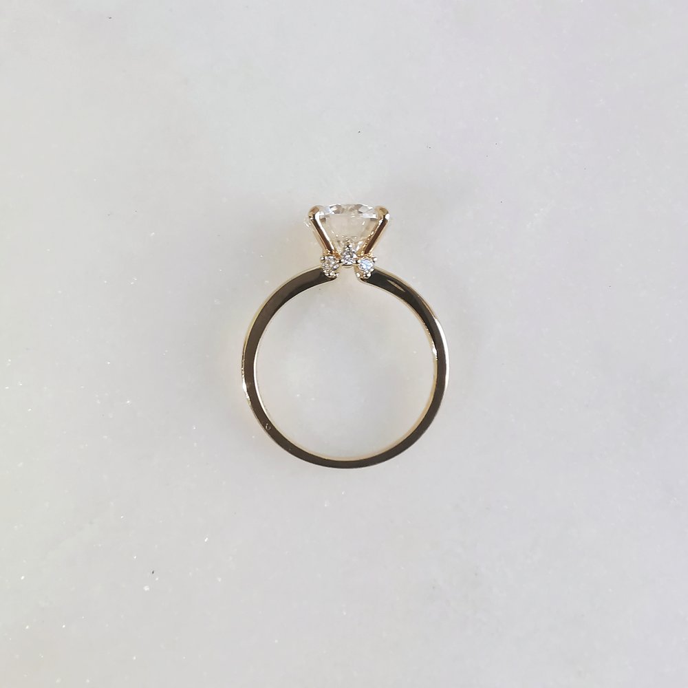 Round Hidden Halo Lab Grown Diamond Engagement Ring