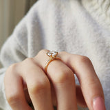 Round Hidden Halo Lab Grown Diamond Engagement Ring