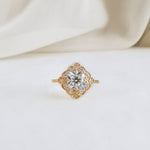 Cushion Vintage Halo Lab Grown Diamond Engagement Ring
