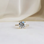 Round Pave Lab Grown Diamond Engagement Ring
