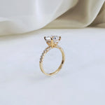 Round Pave Lab Grown Diamond Engagement Ring