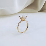 Round Pave Lab Grown Diamond Engagement Ring
