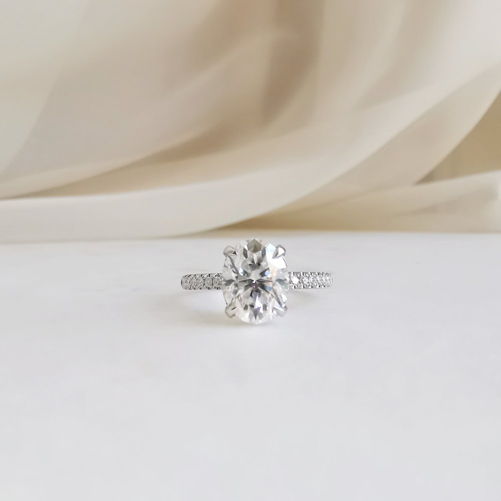 Oval Pave Lab Grown Diamond Engagement Ring