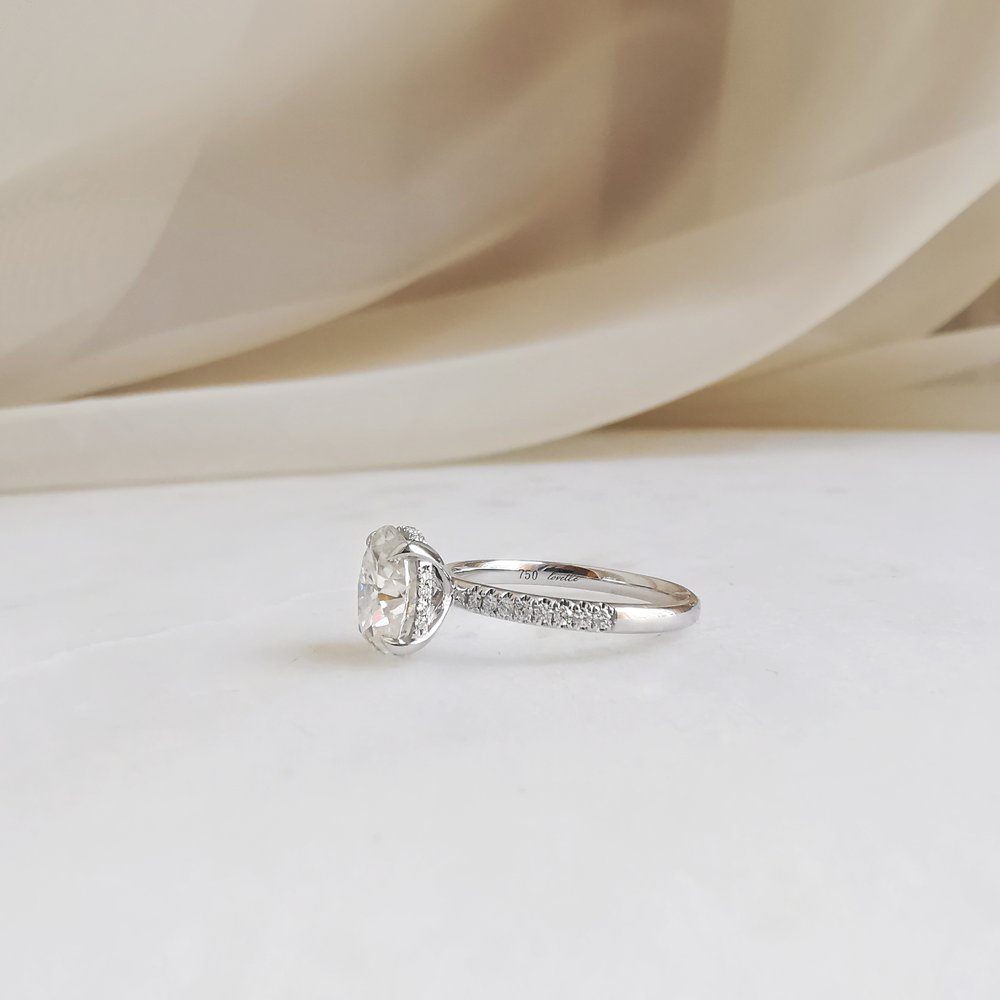 Oval Pave Lab Grown Diamond Engagement Ring
