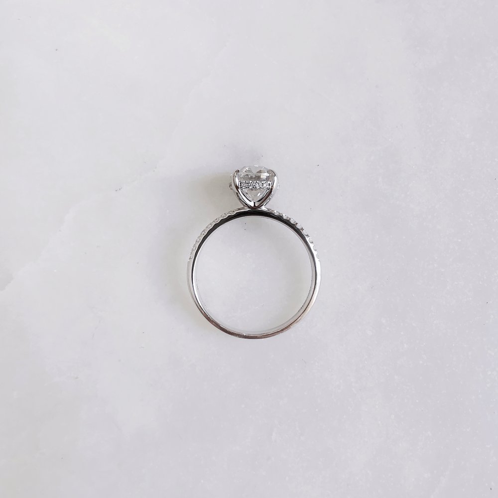 Oval Pave Lab Grown Diamond Engagement Ring