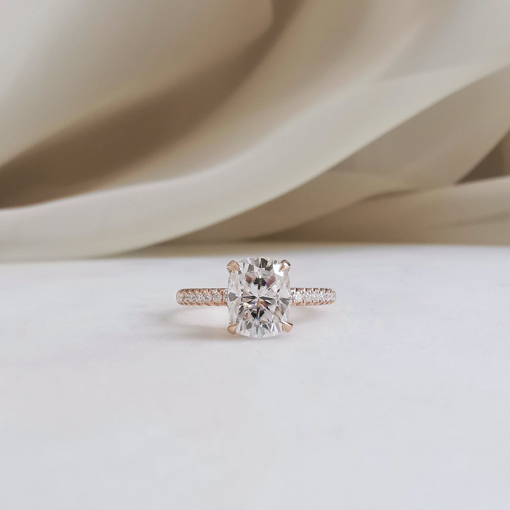 Oval Pave Lab Grown Diamond Engagement Ring