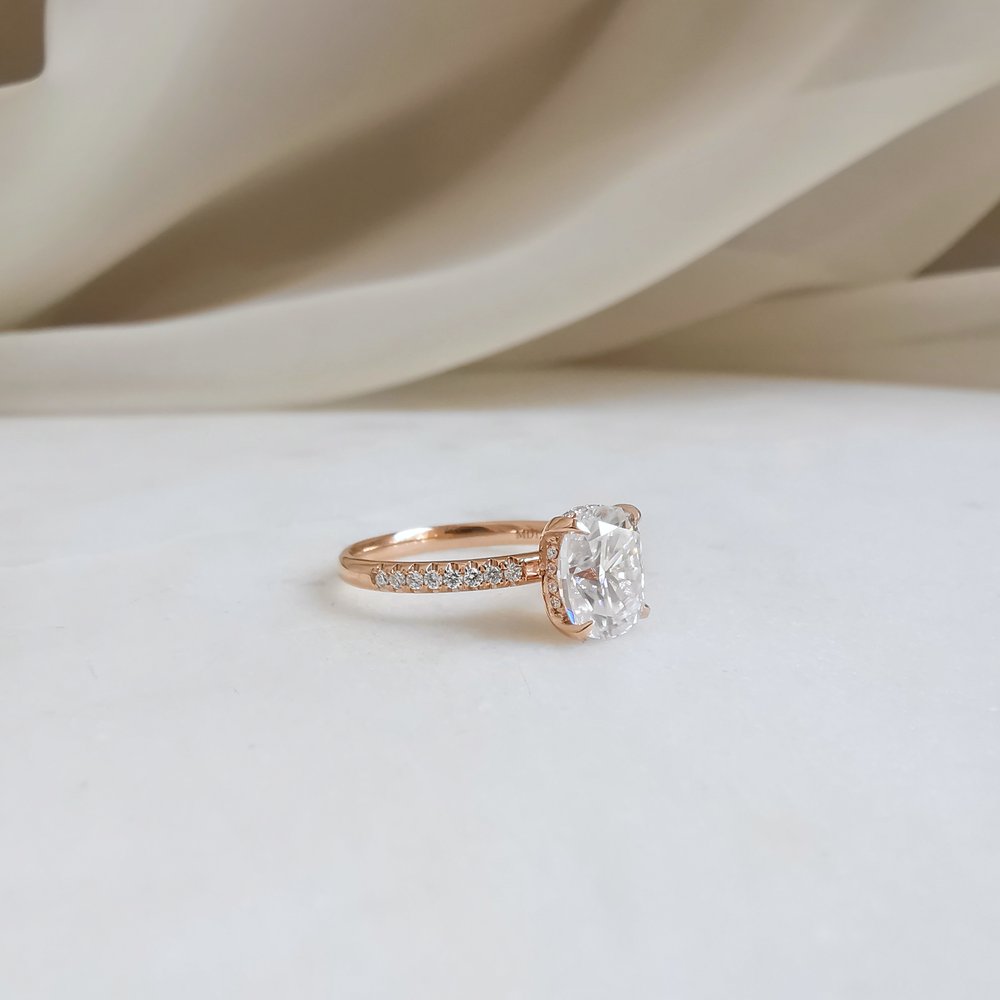 Oval Pave Lab Grown Diamond Engagement Ring