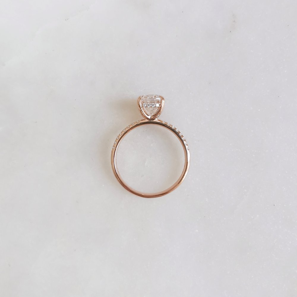 Oval Pave Lab Grown Diamond Engagement Ring