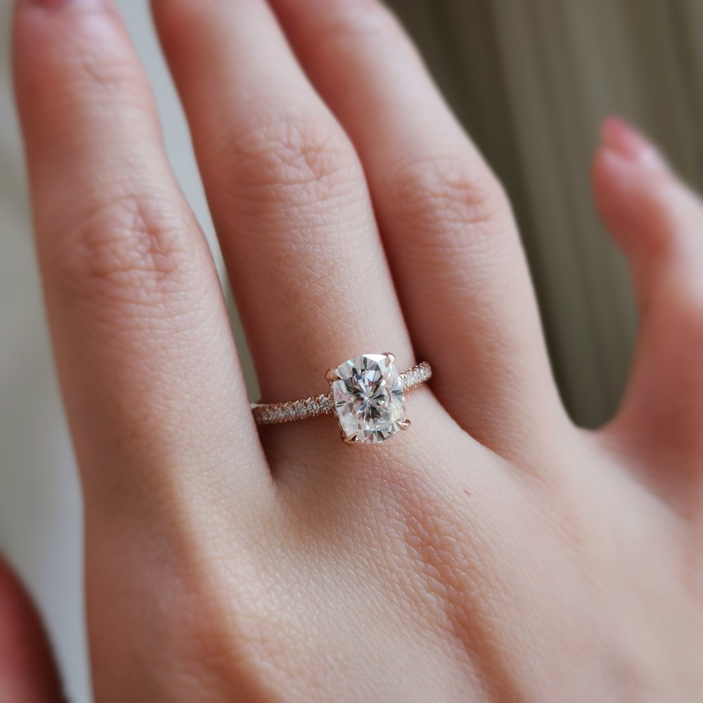 Oval Pave Lab Grown Diamond Engagement Ring