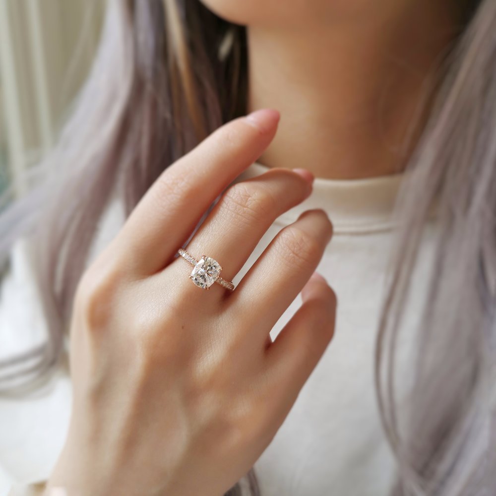 Oval Pave Lab Grown Diamond Engagement Ring