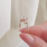 Round Cluster Lab Grown Diamond Engagement Ring