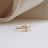Emerald Three Stone Lab Grown Diamond Engagement Ring