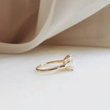 Emerald Three Stone Lab Grown Diamond Engagement Ring